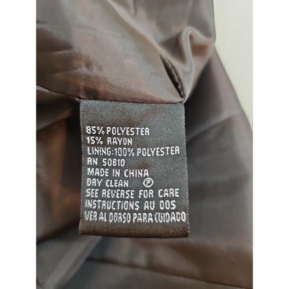 Kasper ~Woman Size 16~ Chocolate Brown One Button Lined Career Work Suit Jacket. - Picture 8 of 12